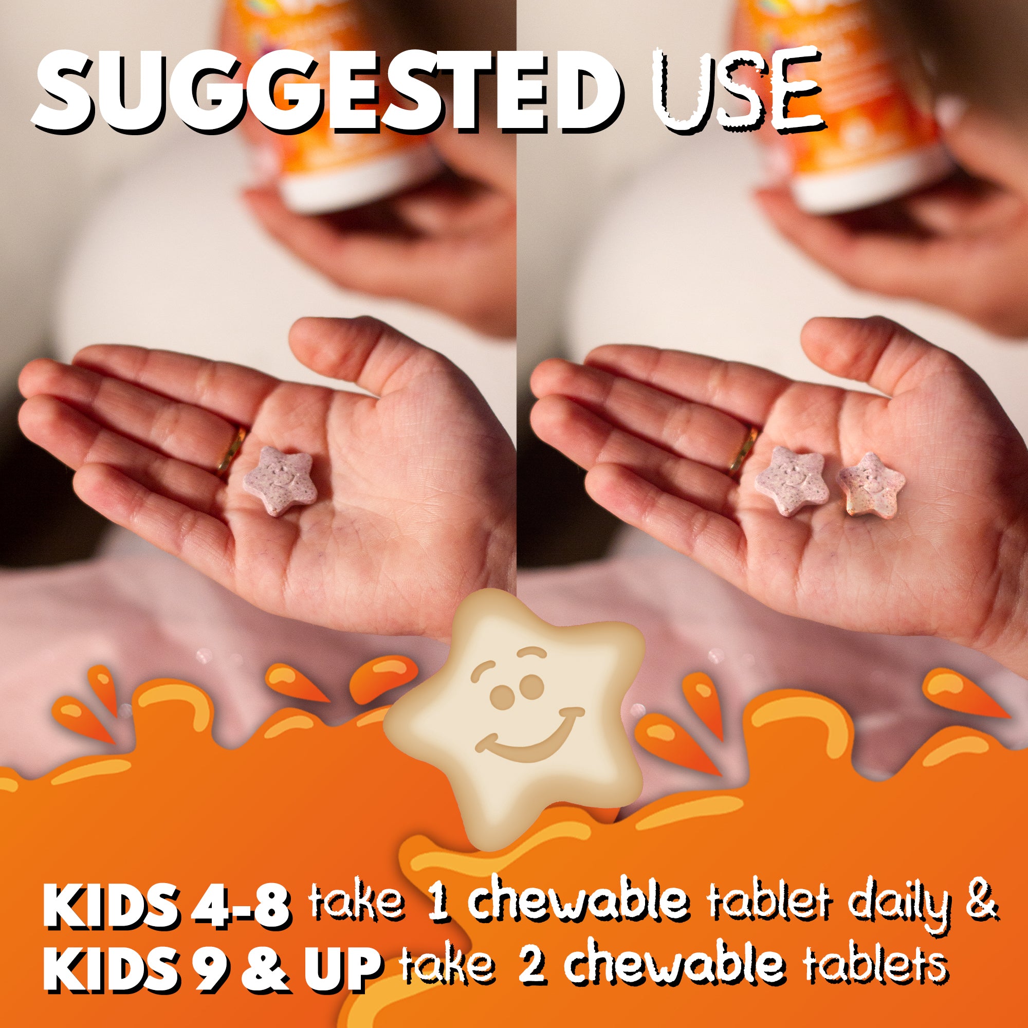 VAL Happy Kids Chewable Magnesium for Kids - Vanilla Sundae Flavor Relaxation and Calm Formula - 60 Chewable Tablets