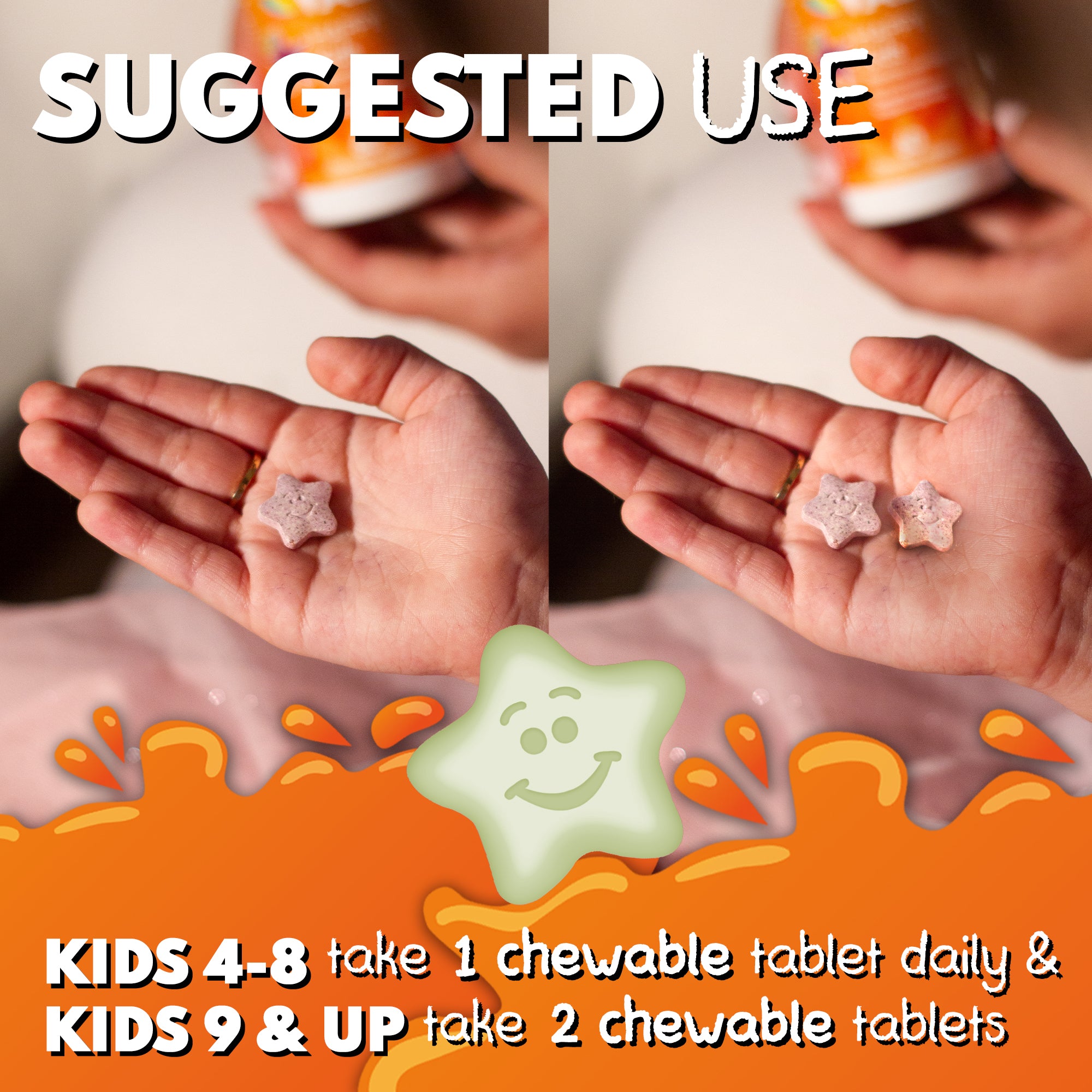 VAL Happy Kids Chewable Magnesium for Kids - Lemonade Splash Flavor Relaxation and Calm Formula - 60 Chewable Tablets