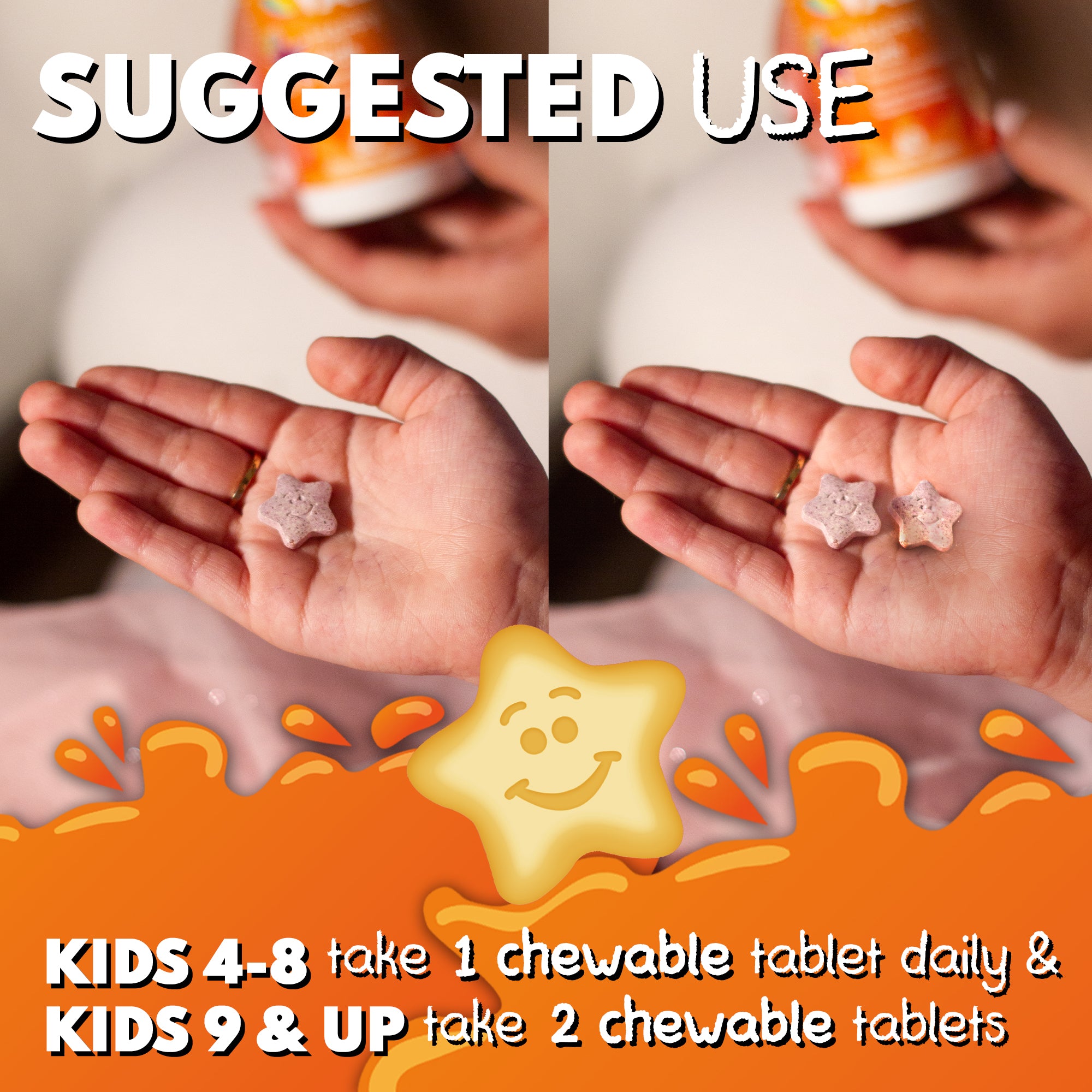 Calm, Focus & Relaxation Sugar-Free Chewable Magnesium for Kids | 60 Tablets | VAL Happy | Sour Orange