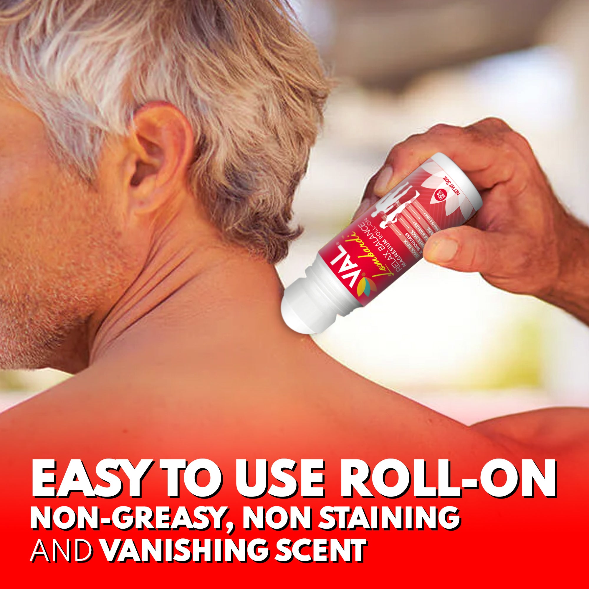 Magnesium Roll-On for Muscle & Joint Relief | Fast-Acting Zechstein Magnesium with Arnica & Menthol & Herbal Extracts | 3 oz | VAL Lombardi