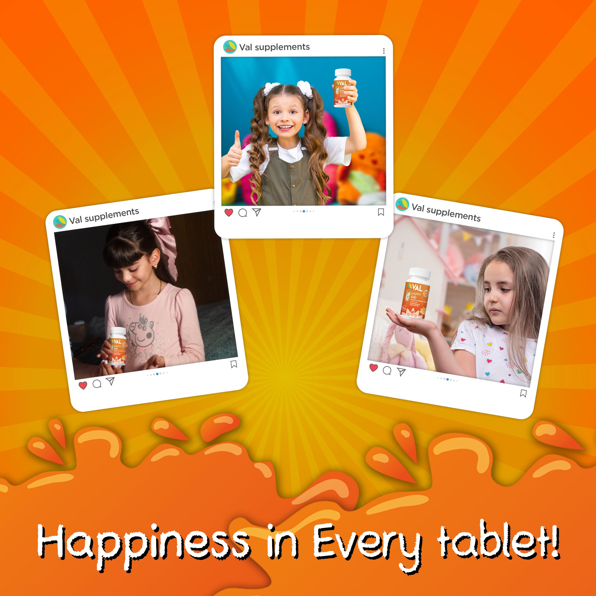 Calm, Focus & Relaxation Sugar-Free Chewable Magnesium for Kids | 60 Tablets | VAL Happy Kids | Lemonade