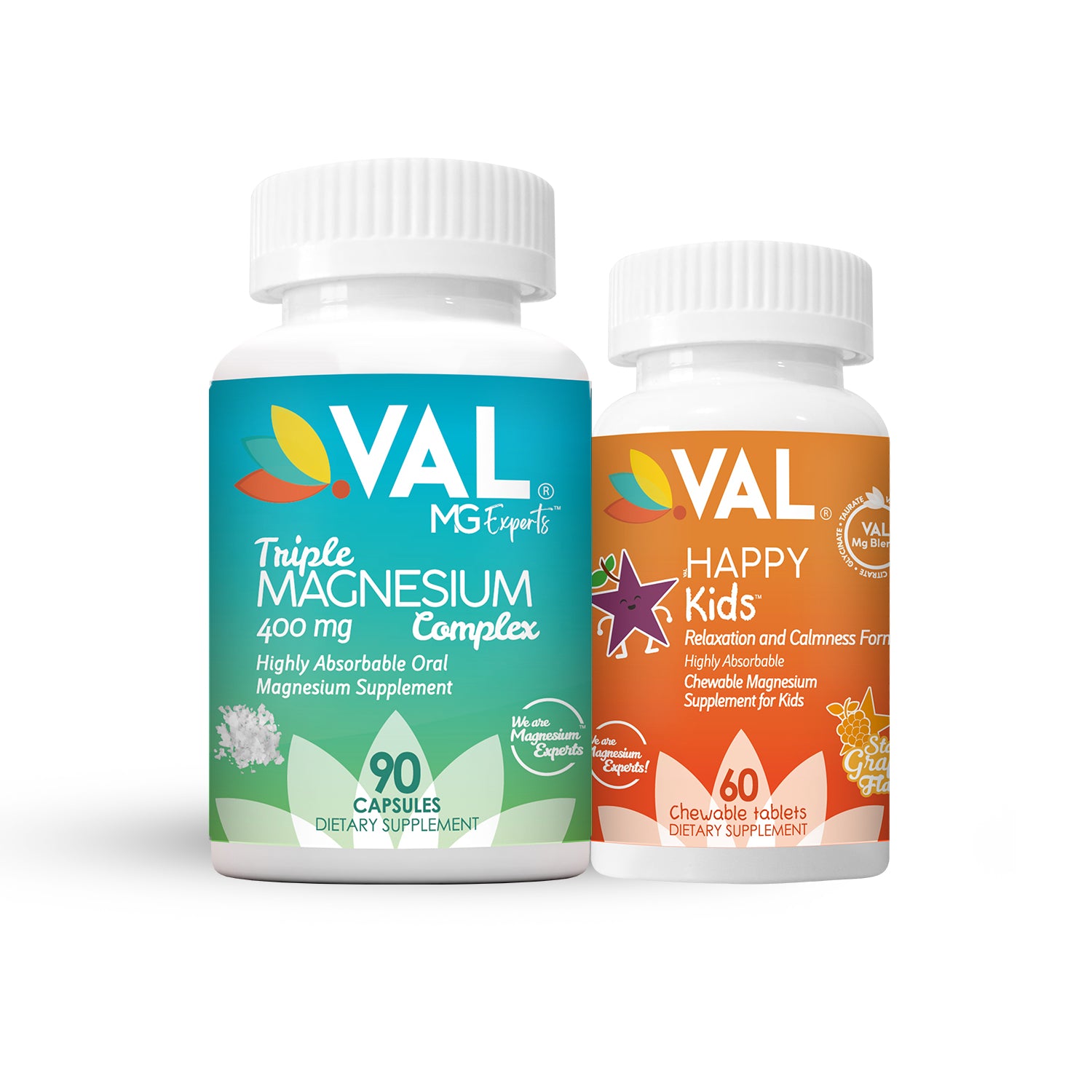 Family Magnesium Pack for Better Sleep, Calm & Daily Energy – Adults Triple Complex + Kids Chewables | VAL Natural