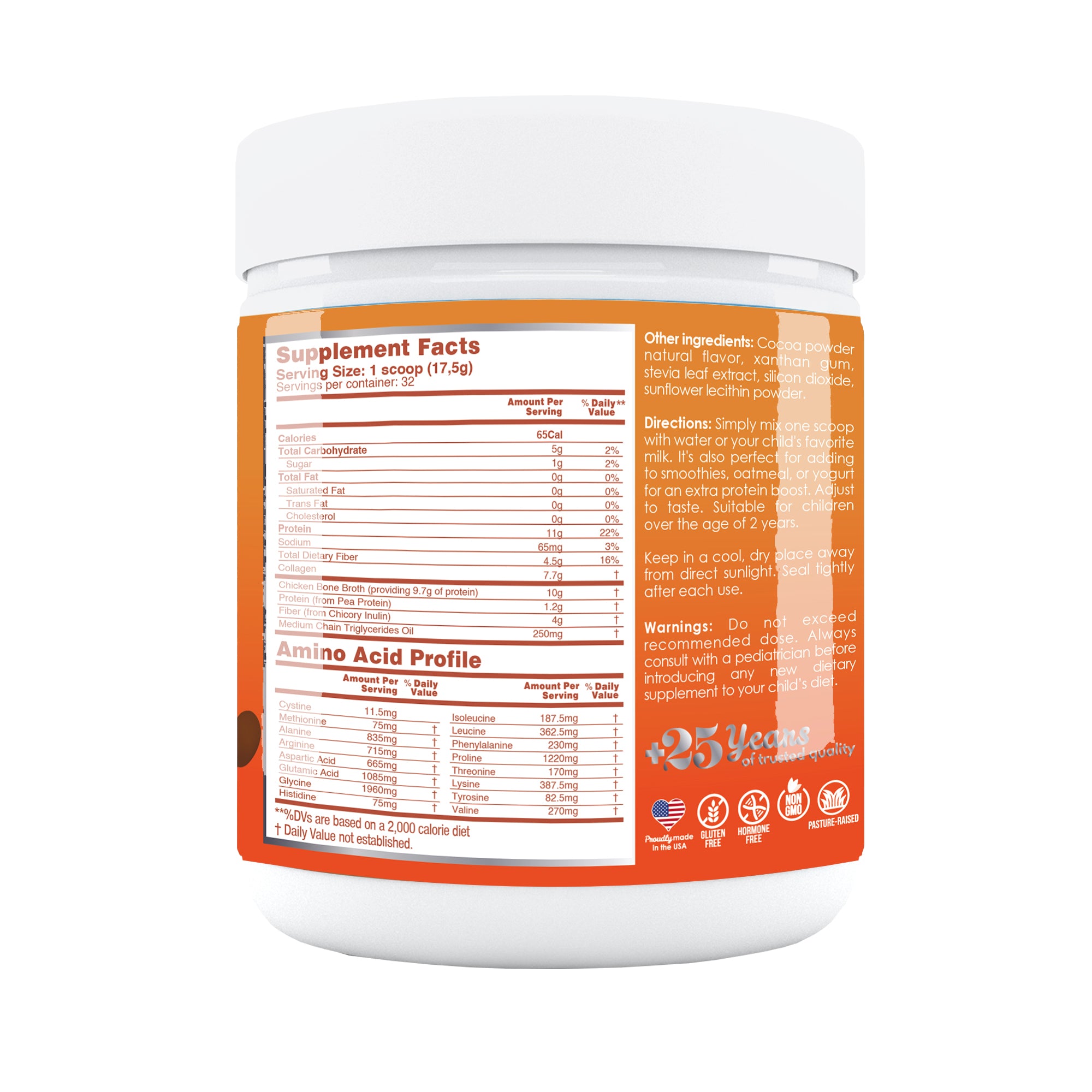 Strong Bones, Gut & Immune Support Bone Broth Protein Powder for Kids – 11g Protein, 6g Collagen | VAL Happy Kids