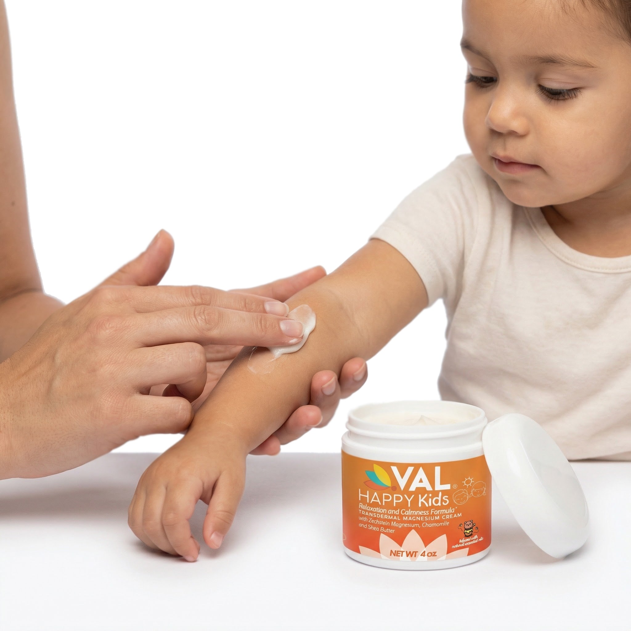 Peaceful Sleep & Relaxation Magnesium Cream for Kids | 4 oz | VAL Happy Kids