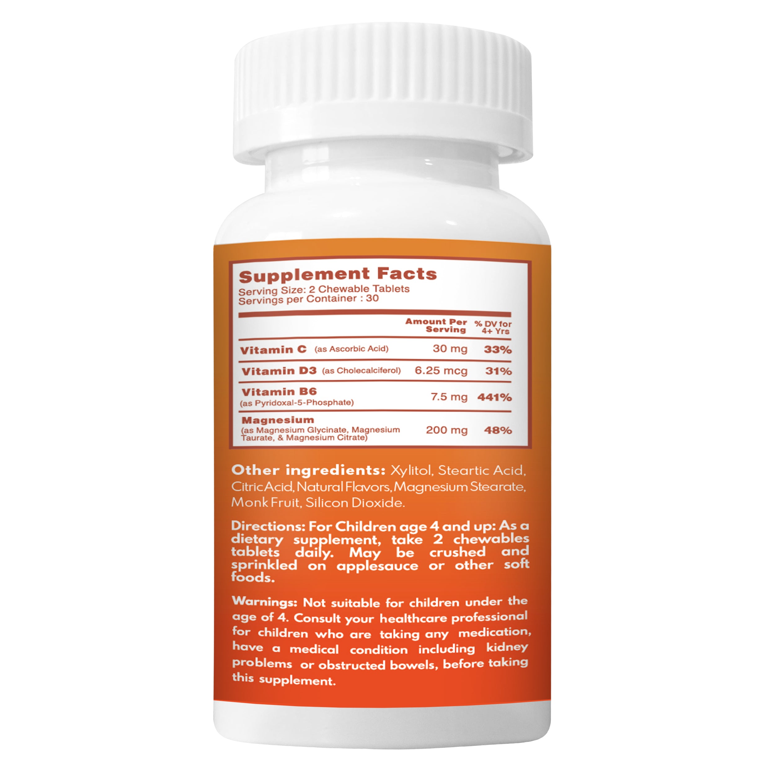 Kids magnesium supplement β apple-flavored chewables for relaxation