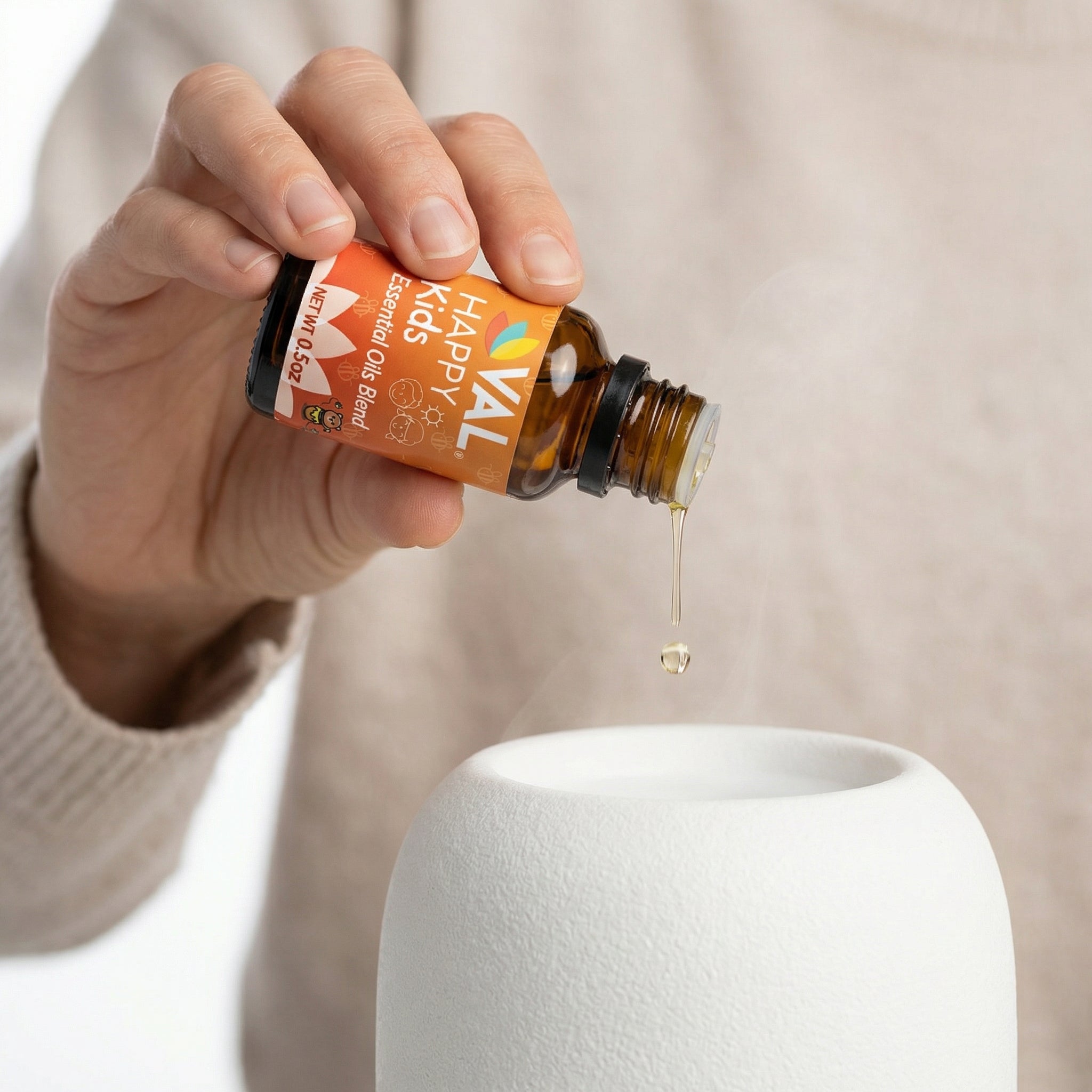 Calmness, Relaxation & Better Sleep Essential Oil Blend for Kids | 0.5 oz diffuser | VAL Happy Kids