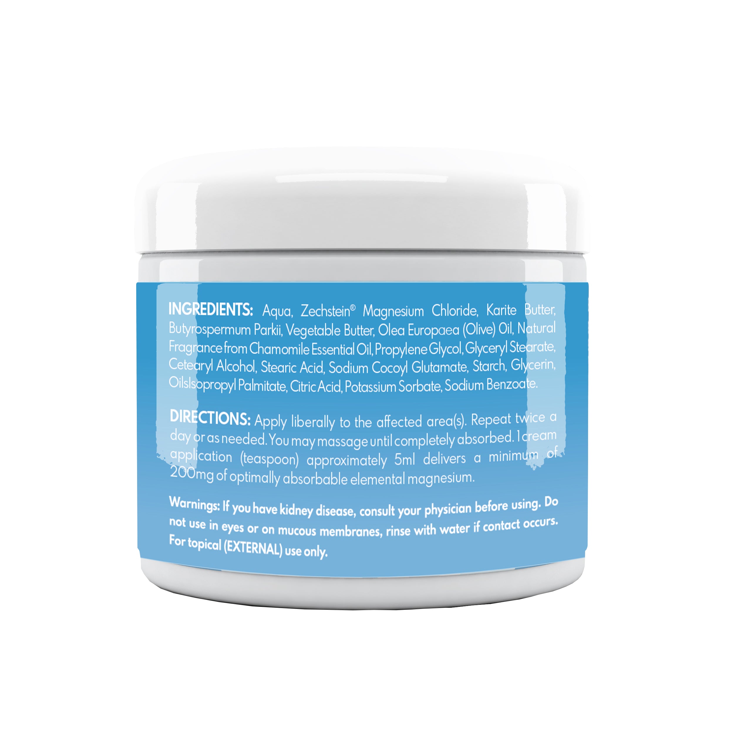 Transdermal Magnesium Cream with Relaxing Chamomile – Natural Pain Relief with Moisturizing Organic Shea Butter | 4oz | VAL Lombardi