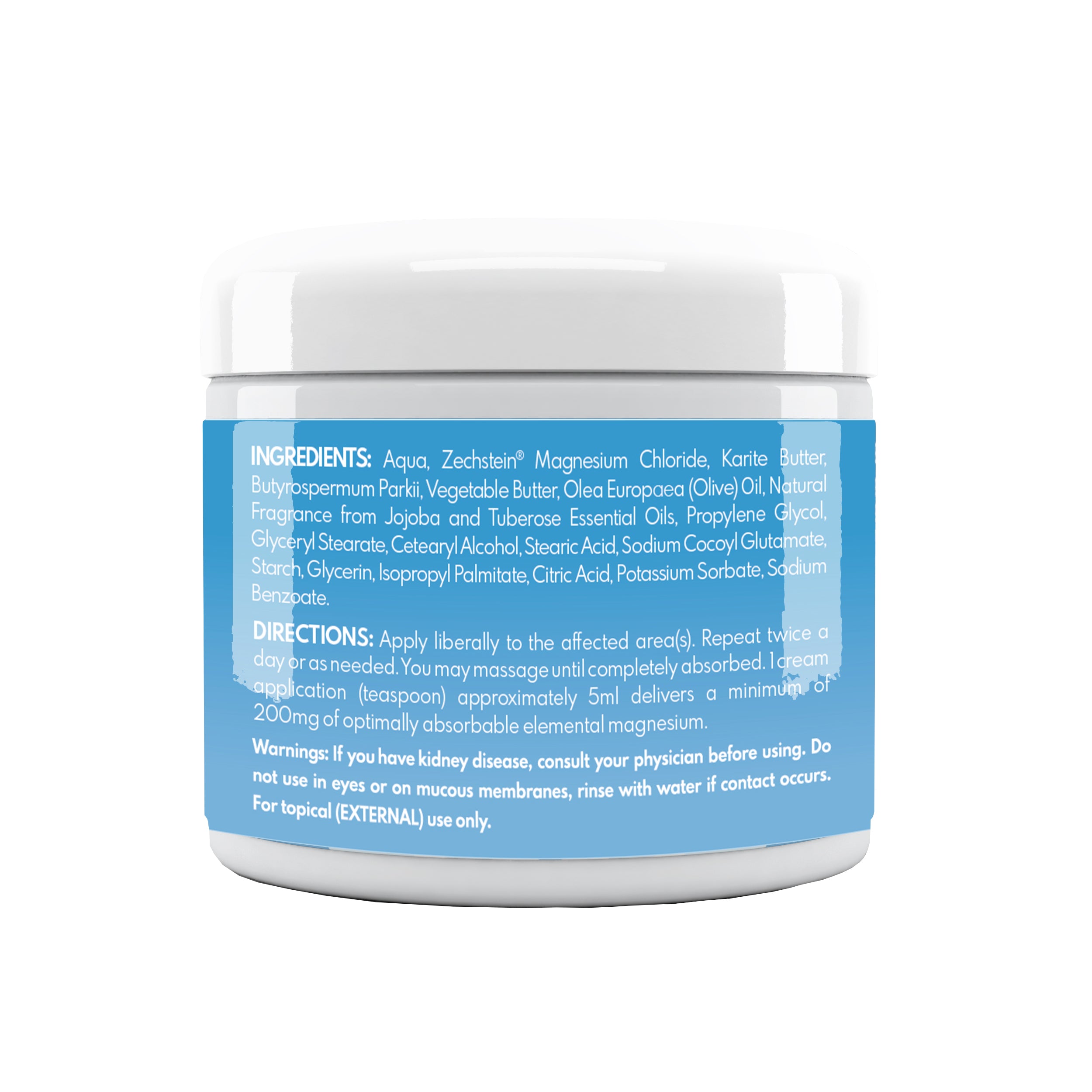 Natural Pain Relief - Magnesium Cream with Jojoba & Tuberose Aroma | 4oz | VAL Lombardi