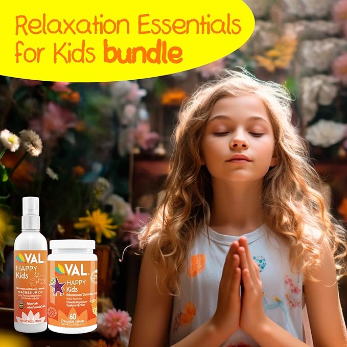 Kids Relaxation Essentials – Magnesium Oil & Chewable Tablets | VAL Happy Kids