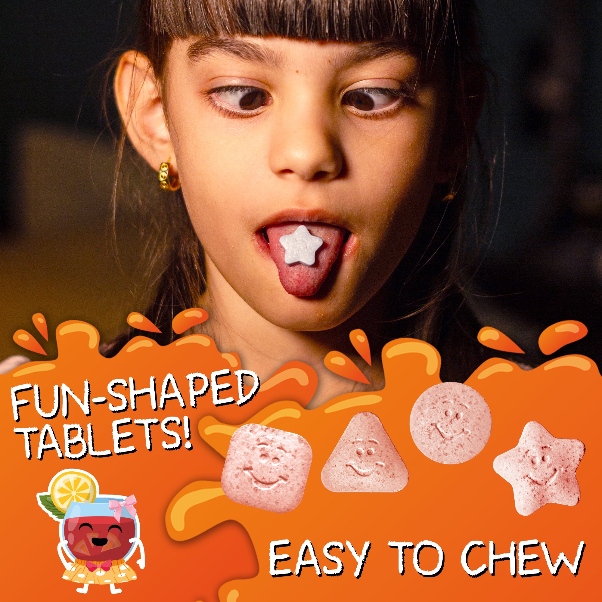 VAL Happy Kids Chewable Magnesium for Kids - Fruit Punch Flavor Relaxation and Calm Formula - 60 Chewable Tablets