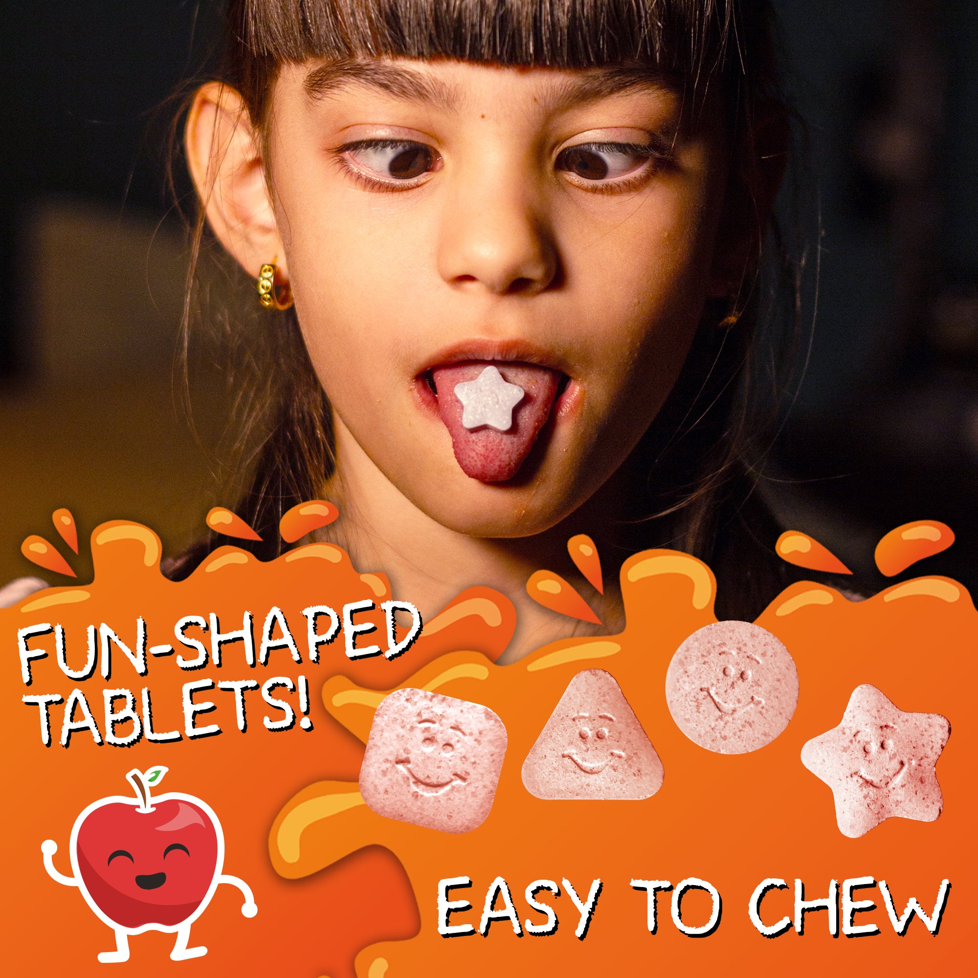 VAL Happy Kids Chewable Magnesium for Kids - Happy Apple Flavor Relaxation and Calm Formula - 60 Chewable Tablets