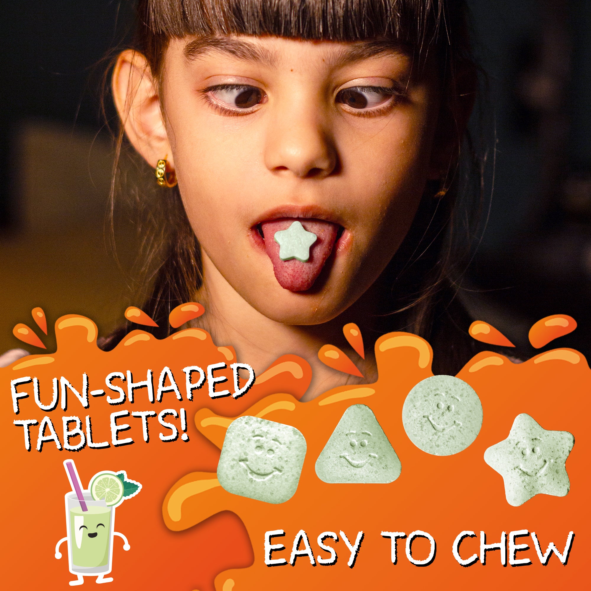 Calm, Focus & Relaxation Sugar-Free Chewable Magnesium for Kids | 60 Tablets | VAL Happy Kids | Lemonade