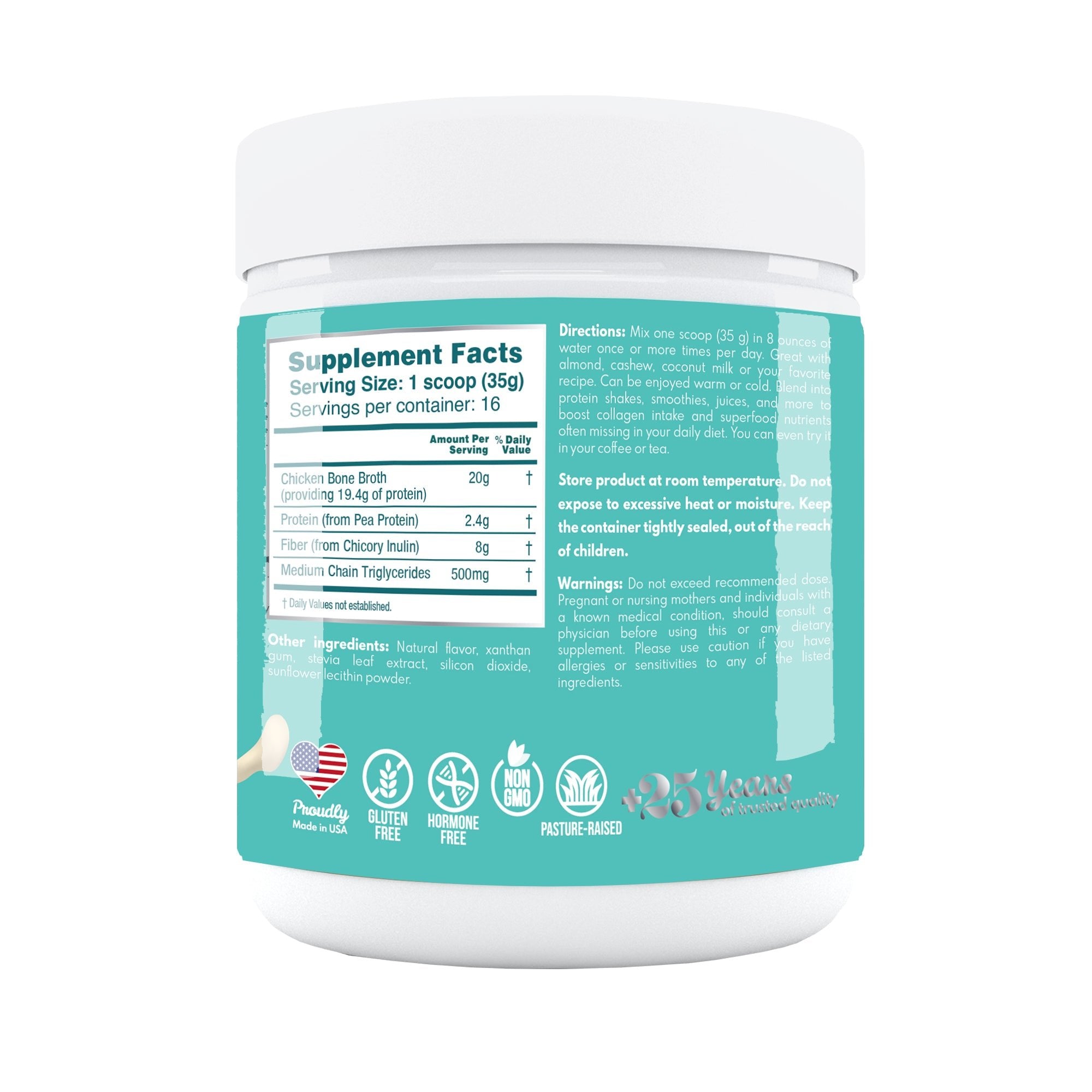 Magnesium-enriched bone broth powder – gut and muscle health support