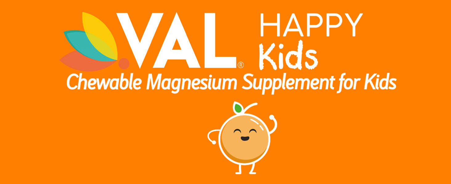 VAL Happy Kids Chewable Magnesium Supplement for Kids – Relaxation and Calm Formula | 60 Chewable Tablets