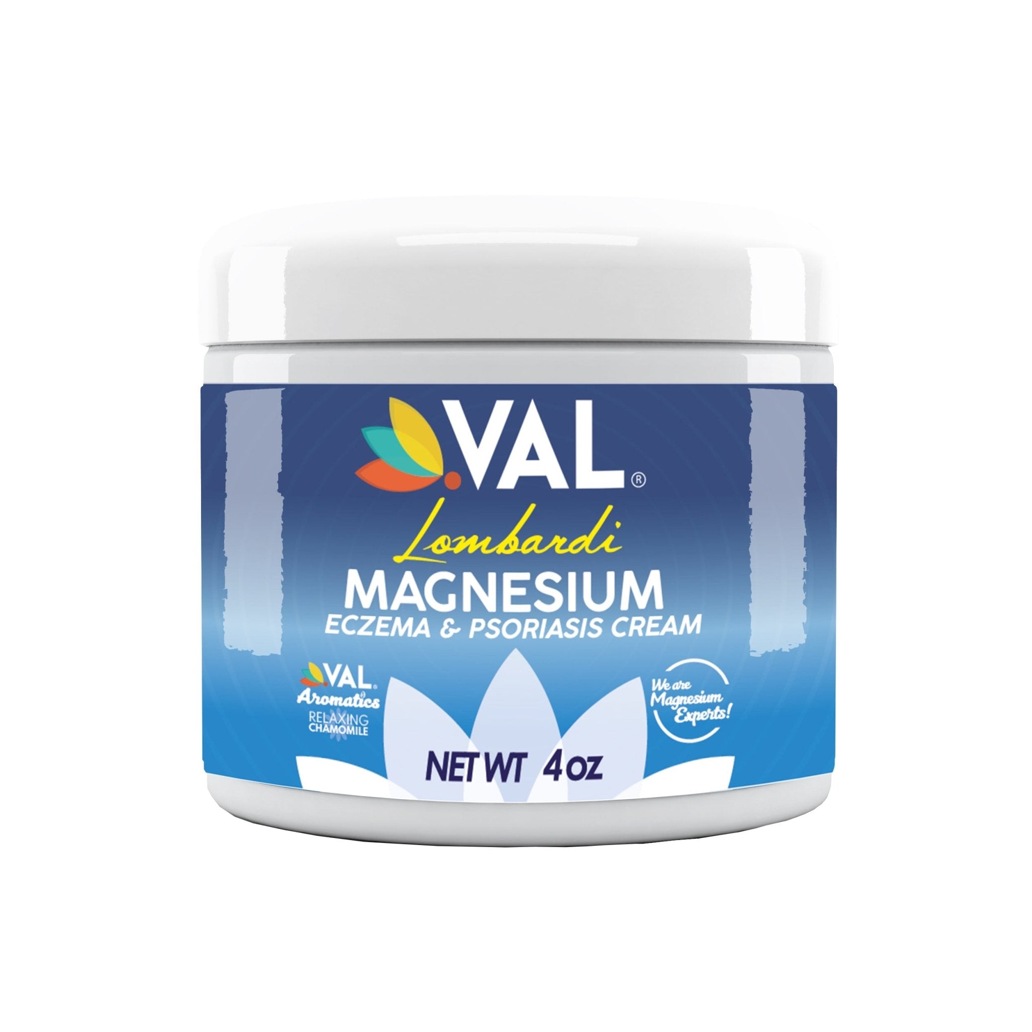 VAL Lombardi Magnesium Chloride Formula - Eczema, Psoriasis, Anti Itch Cream, Moisturizer - 4oz - Val Supplements