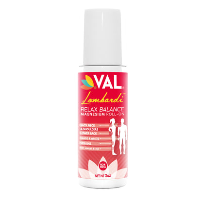 VAL Lombardi Magnesium Roll-On. Instant Relief - Transdermal (Paraben-Free) - 3oz