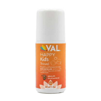 VAL Happy Kids Travel Magnesium Roll-On, Relaxation & Calmness Formula for Kids, Zechstein® Magnesium with Chamomile & Shea Butter, Topical Roll-On, 1.7 oz
