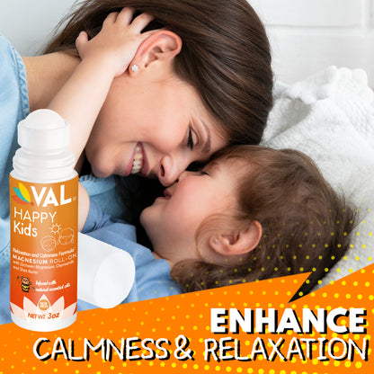 VAL Happy Kids Magnesium Roll-on for Kids - Relaxation and Calmness Formula - 3oz