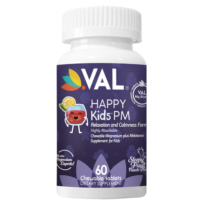 VAL Happy Kids Melatonin plus Magnesium Bedtime Routine Supplement - 60 Chew Tabs