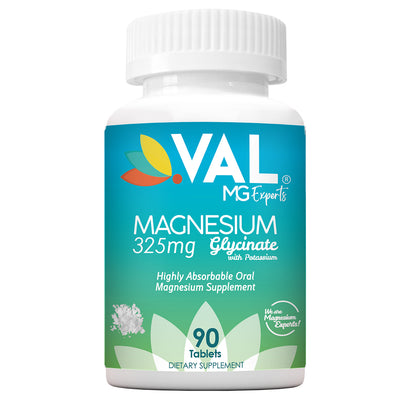 VAL Magnesium Glycinate 325 mg  -  Energy Support, Healthy Magnesium Levels - 90 Tablets