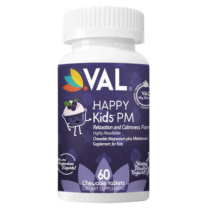 VAL Happy Kids Melatonin plus Magnesium Bedtime Routine Supplement - 60 Chew Tabs