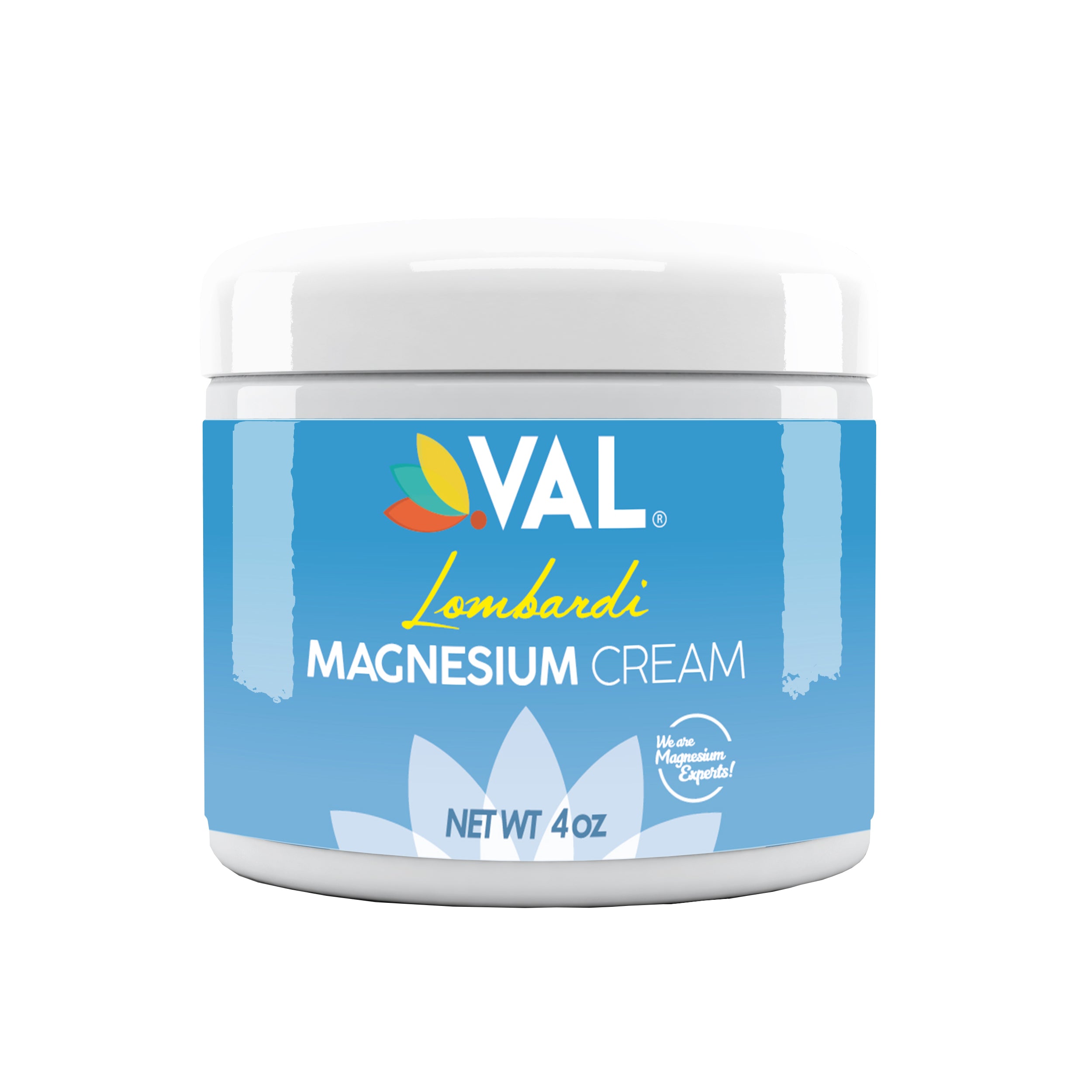 VAL Lombardi Transdermal Magnesium Cream - Natural Pain Relief with Moisturizing Organic Shea Butter - 4oz