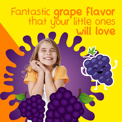 VAL Happy Kids Iron Supplement for Kids, Sugar Free, Fantastic Grape Flavor, Fun-Shaped - 60 Chewable Tablets