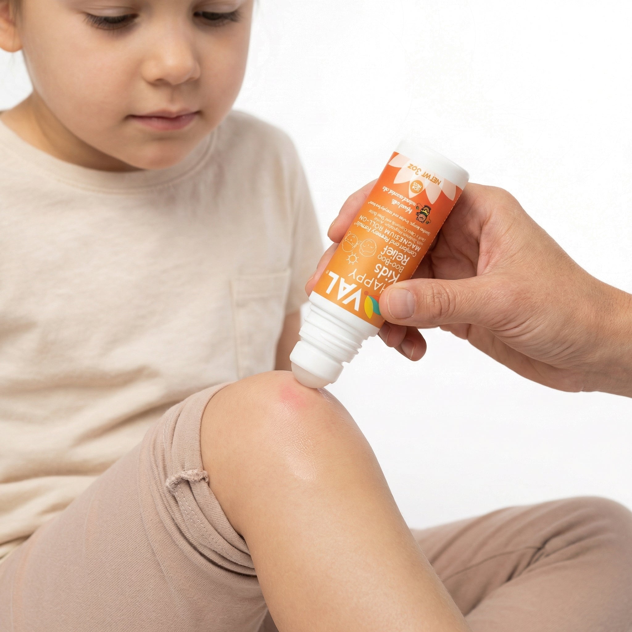 VAL Happy Kids Boo-Boo Relief Magnesium Roll-On for Kids, Zechstein® Magnesium with Arnica & Chamomile, Soothing Comfort Formula, Topical Roll-On, 3 oz