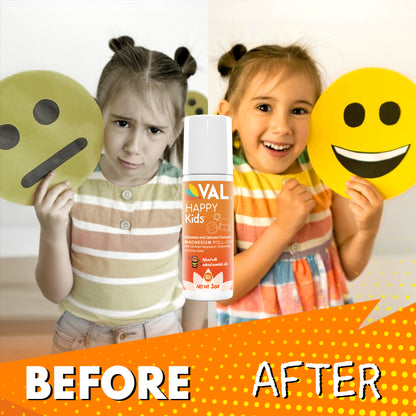 VAL Happy Kids Magnesium Roll-on for Kids - Relaxation and Calmness Formula - 3oz