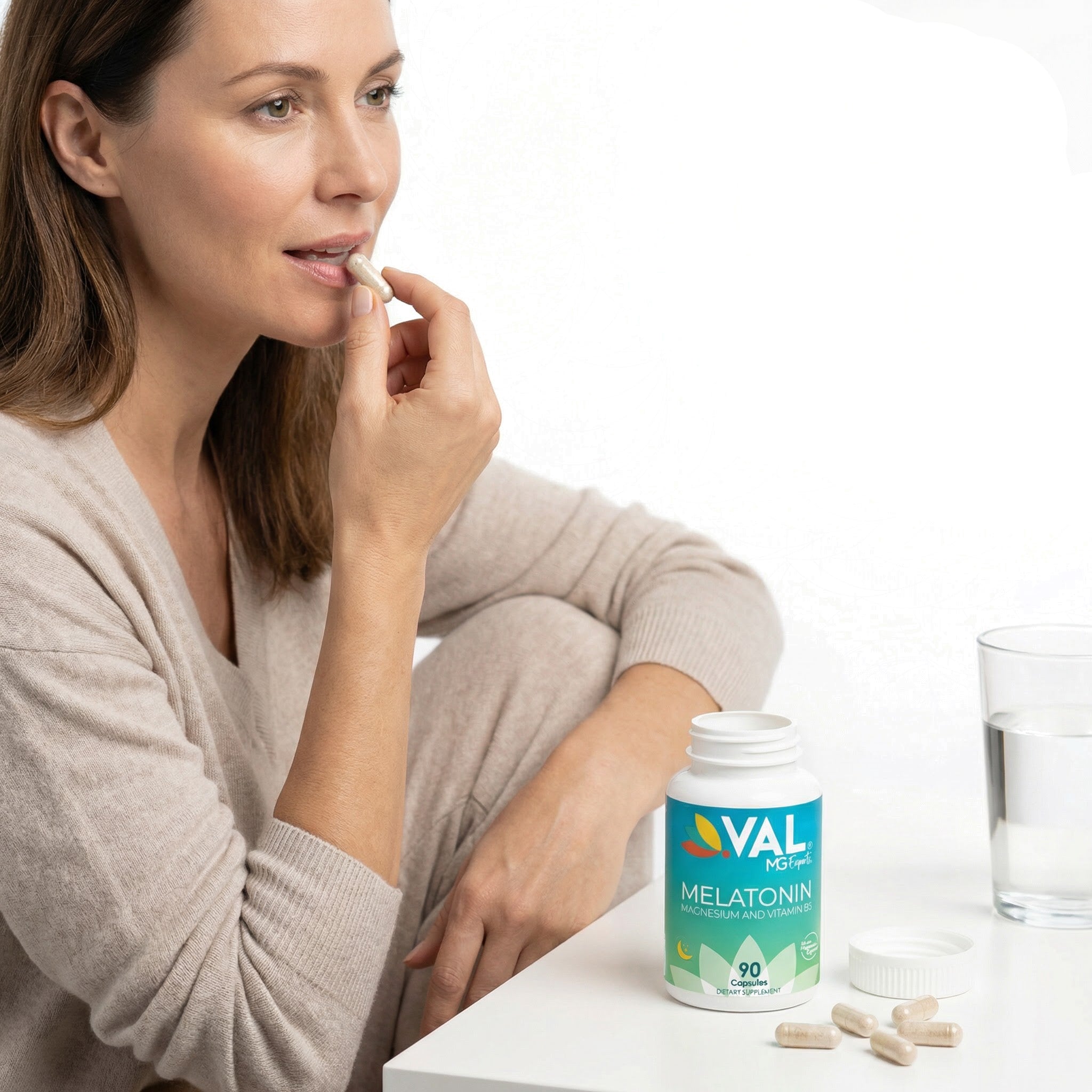 Melatonin + Magnesium – Nighttime Support, Relaxation & Antioxidant Blend | 90 Capsules | VAL MG