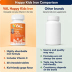 Iron Supplement for Kids Healthy Energy & Support Chewable – Sugar-Free | 60 Fun-Shaped Tablets