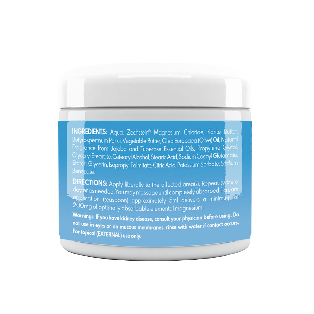 Muscle Cramp & Soreness Relief – Fast-Absorbing Zechstein Magnesium Nighttime Cream for Relaxation & Restful Sleep | Enchanting Jojoba Tuberose | 4 oz