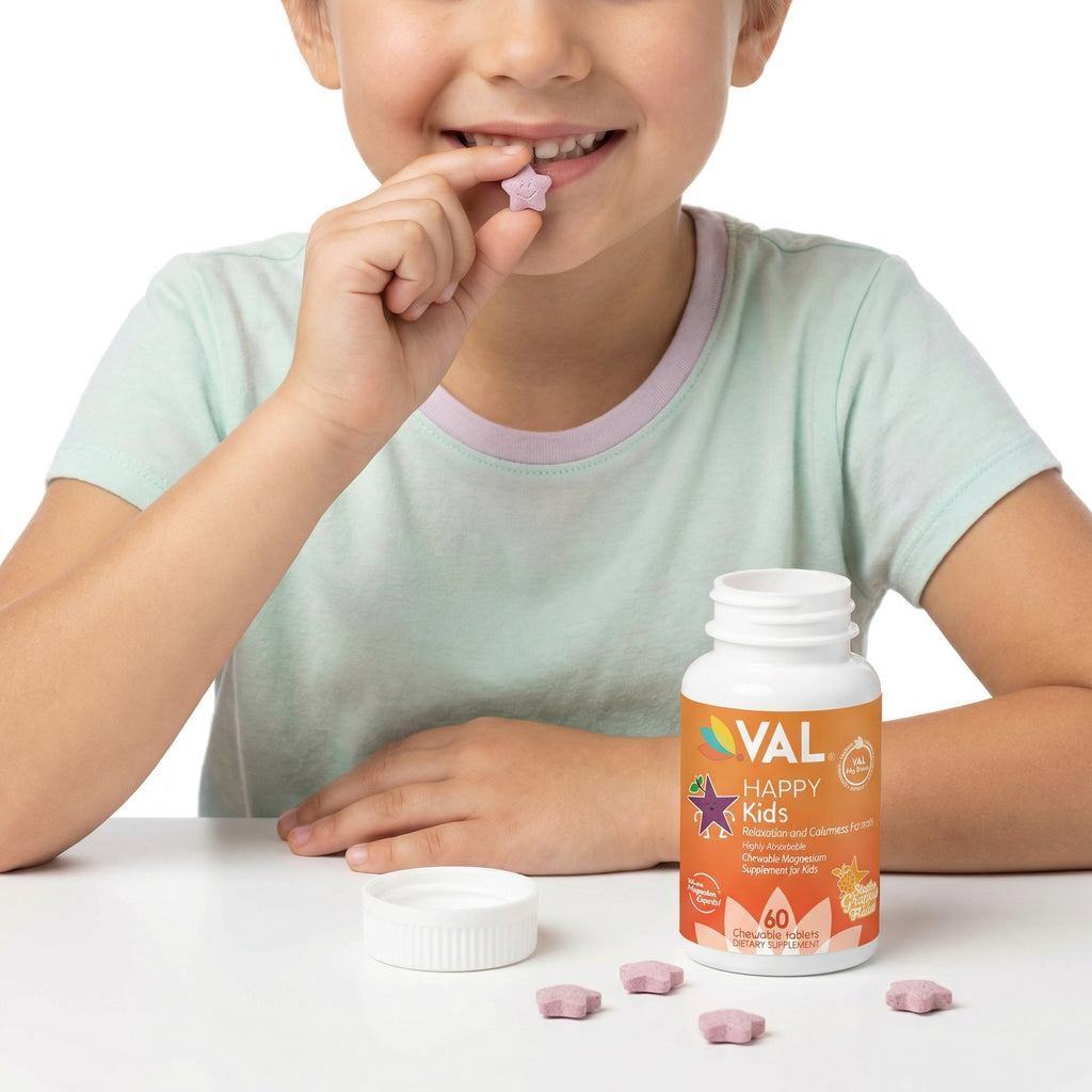 Calm, Focus & Relaxation Sugar-Free Chewable Magnesium for Kids | 60 Tablets | Star Grape
