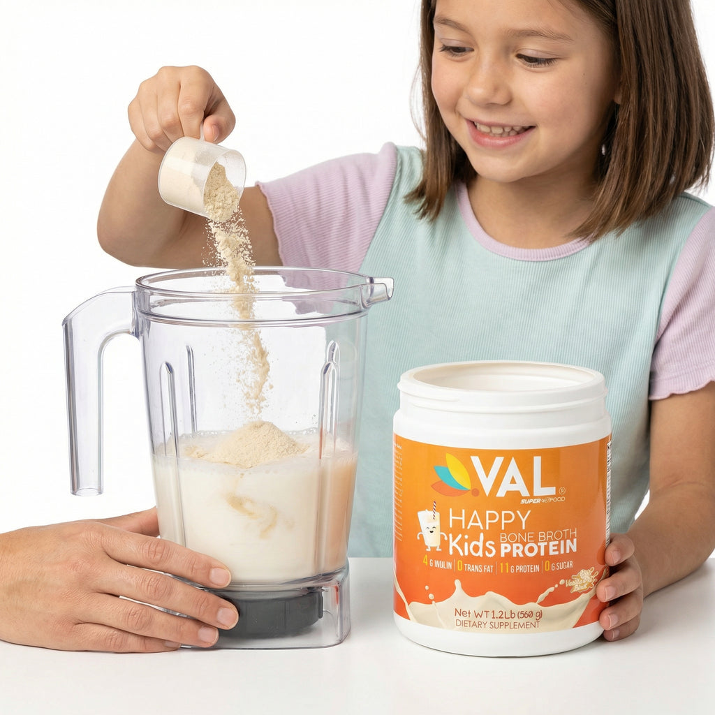 Strong Bones, Gut & Immune Support Bone Broth Protein Powder for Kids – 11g Protein, 6g Collagen | Natural Vanilla Flavour