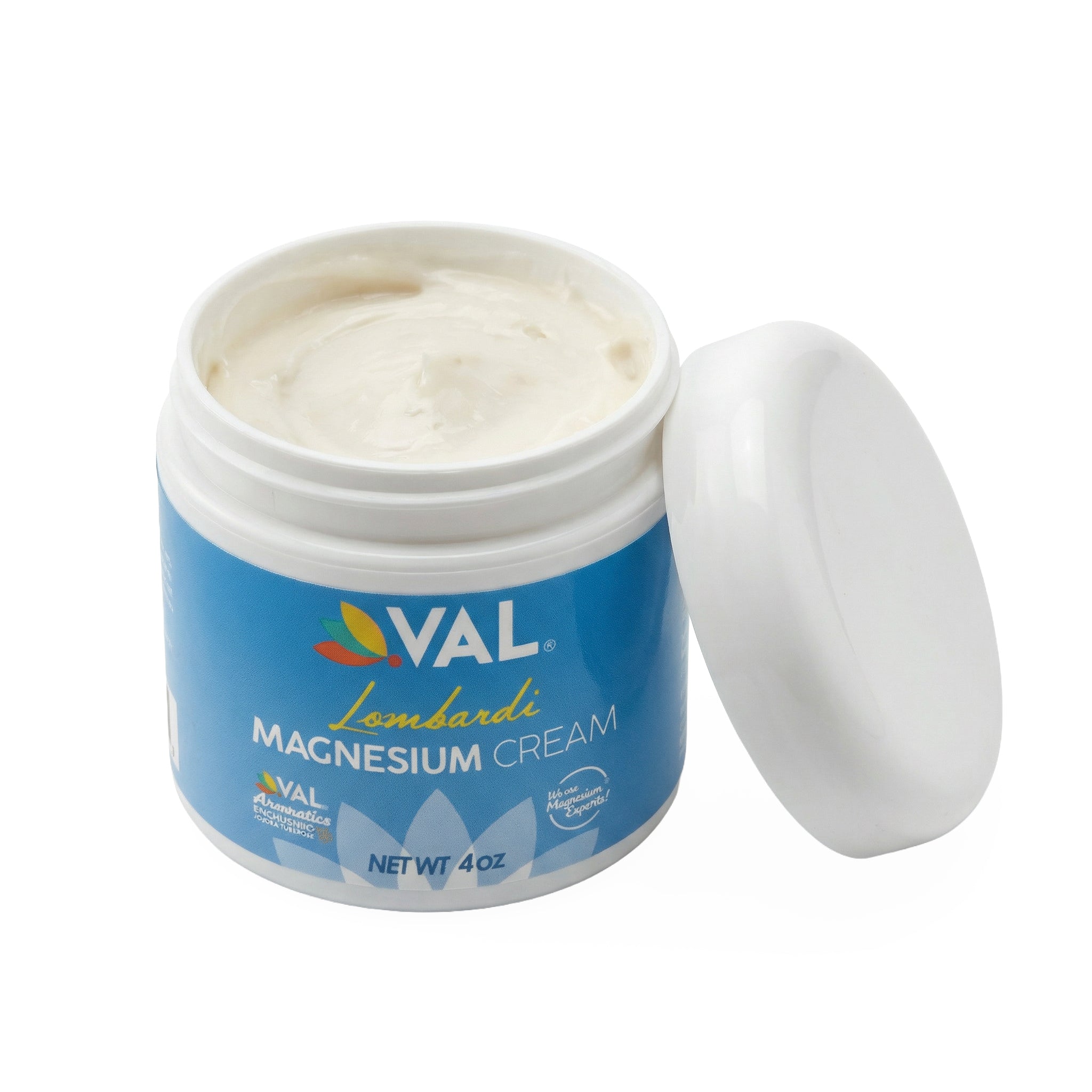 Natural Pain Relief - Magnesium Cream with Jojoba & Tuberose Aroma | 4oz | VAL Lombardi