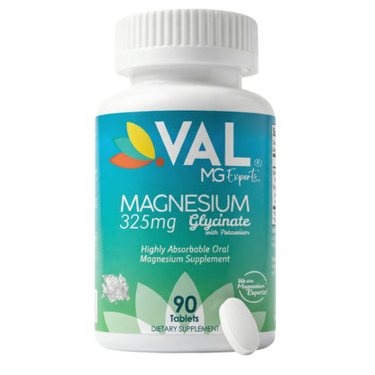 Magnesium Glycinate – Energy Support & Healthy Magnesium Levels | 90 Tablets | VAL MG