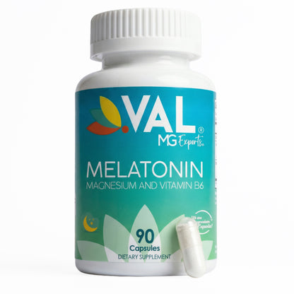 Melatonin + Magnesium – Nighttime Support, Relaxation & Antioxidant Blend | 90 Capsules | VAL MG