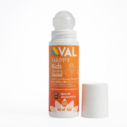 VAL Happy Kids Boo-Boo Relief Magnesium Roll-On for Kids, Zechstein® Magnesium with Arnica & Chamomile, Soothing Comfort Formula, Topical Roll-On, 3 oz