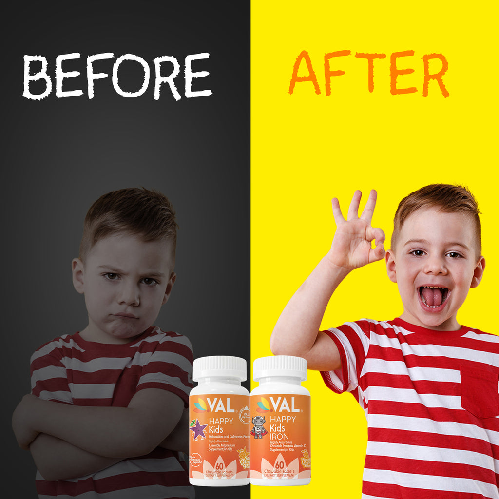 Kids Growth Support, Relaxation & Better Sleep| Magnesium & Iron Chewables  | VAL Happy Kids