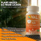 Vegan Vitamin D3 for Kids 1000 IU – Plant-Based Lichen Capsules for Bone, Teeth & Immune Support