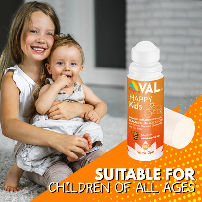 VAL Happy Kids Magnesium Roll-on for Kids - Relaxation and Calmness Formula - 3oz