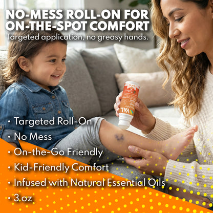 VAL Happy Kids Boo-Boo Relief Magnesium Roll-On for Kids, Zechstein® Magnesium with Arnica & Chamomile, Soothing Comfort Formula, Topical Roll-On, 3 oz