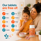 Calm, Focus & Relaxation Sugar-Free Chewable Magnesium for Kids | 60 Tablets | VAL Happy Kids | Yummy Cherry