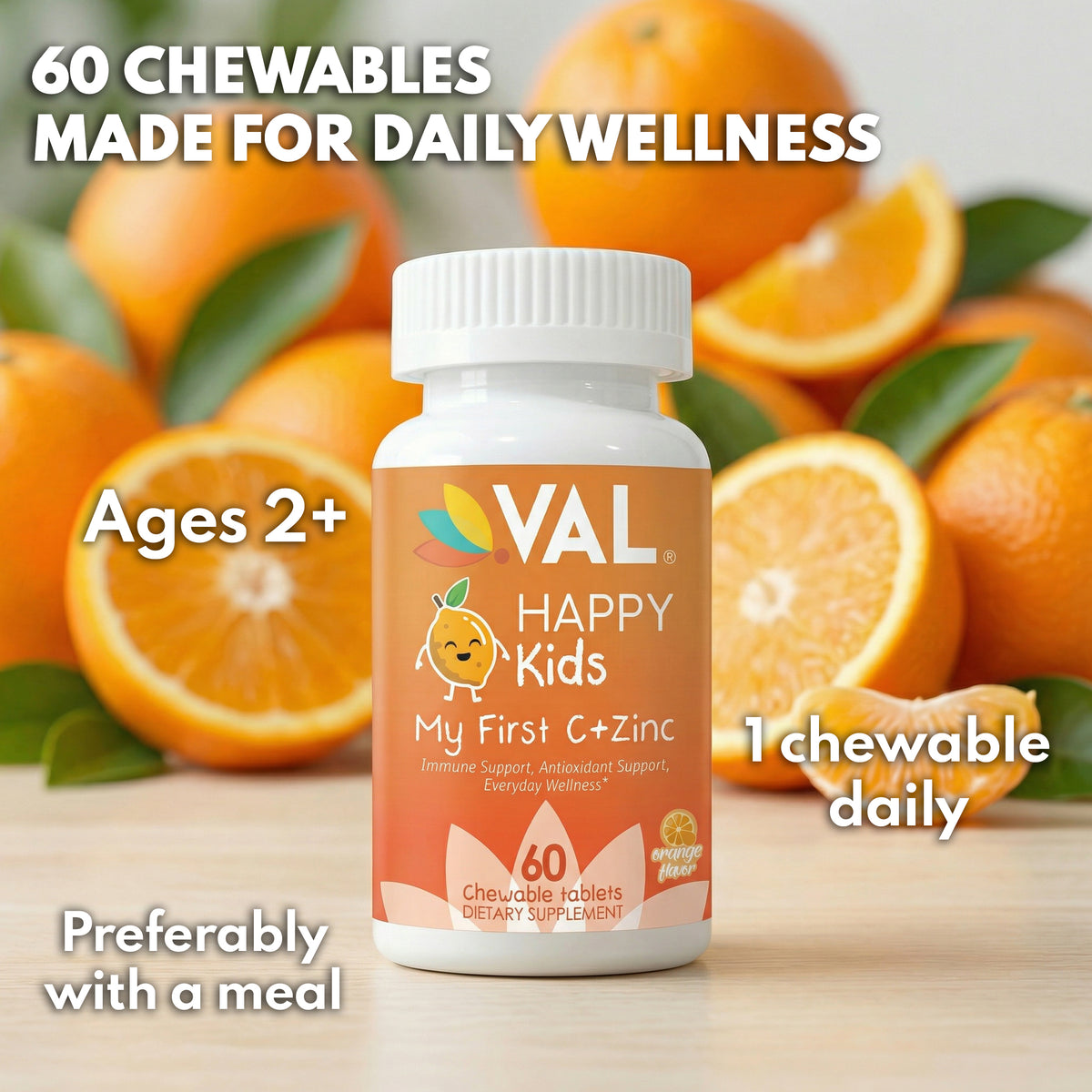 Vitamin C + Zinc Chewables for Kids – Immune Health & Antioxidant Support