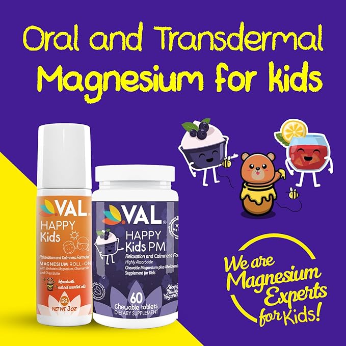 Kids Bedtime Wellness – Melatonin Chews & Magnesium Roll-On | VAL Happy Kids