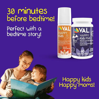Kids Bedtime Wellness – Melatonin Chews & Magnesium Roll-On | VAL Happy Kids