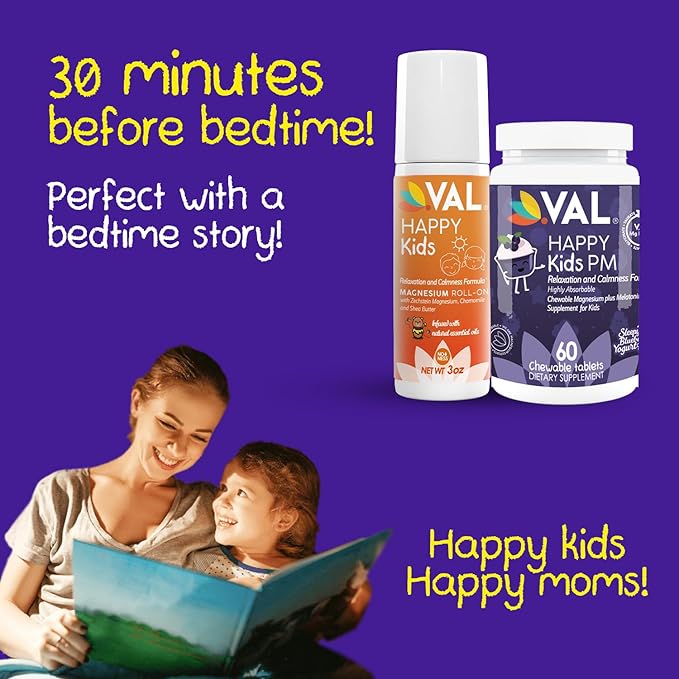 Kids Bedtime Wellness – Melatonin Chews & Magnesium Roll-On | VAL Happy Kids