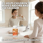 Vegan Vitamin D3 for Kids 1000 IU – Plant-Based Lichen Capsules for Bone, Teeth & Immune Support