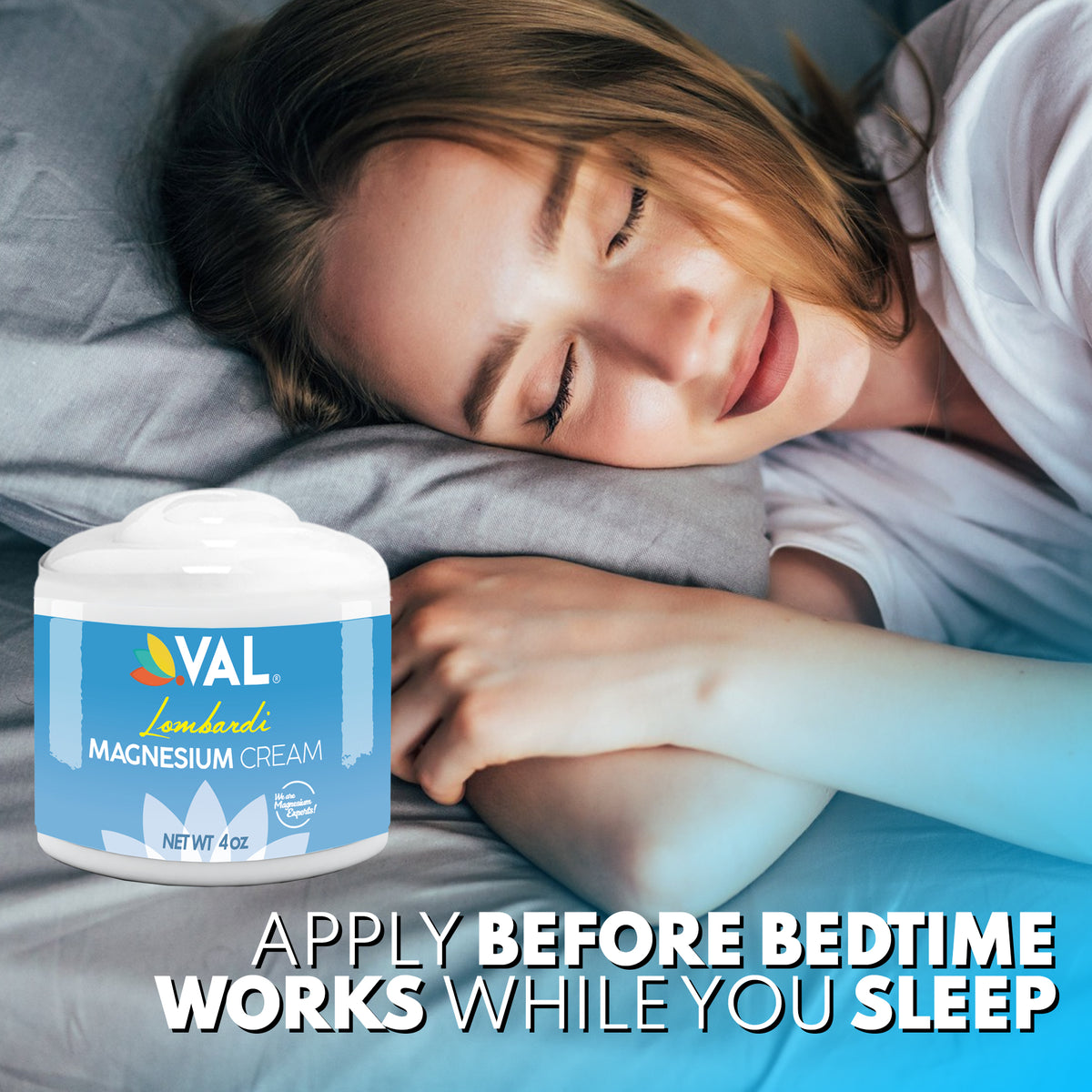 Muscle Cramp & Soreness Relief – Fast-Absorbing Zechstein Magnesium Nighttime Cream for Relaxation & Restful Sleep | Unscented | 4 oz