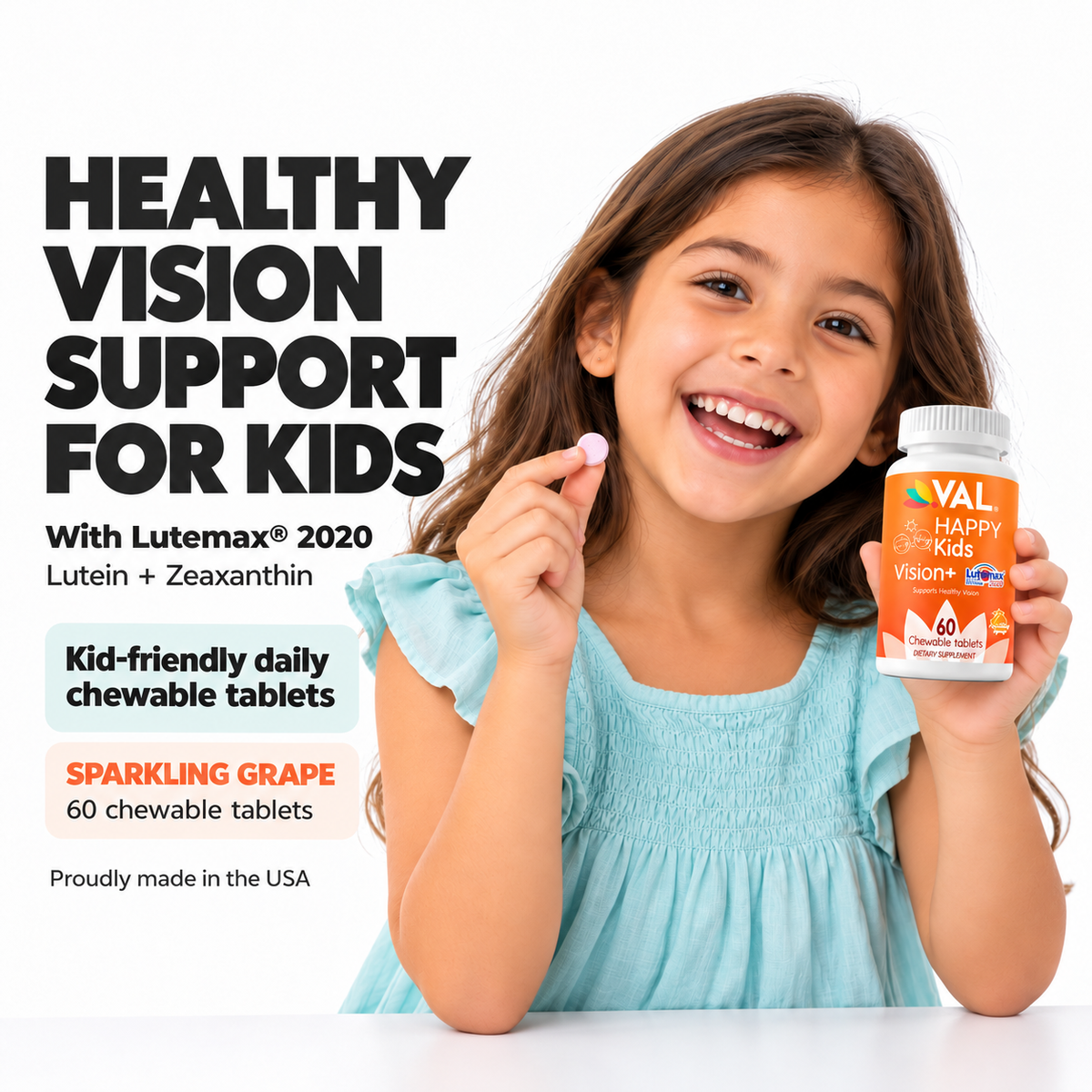 Kids Eye Health & Vision Support Chewables – Lutemax® 2020 Lutein + Zeaxanthin